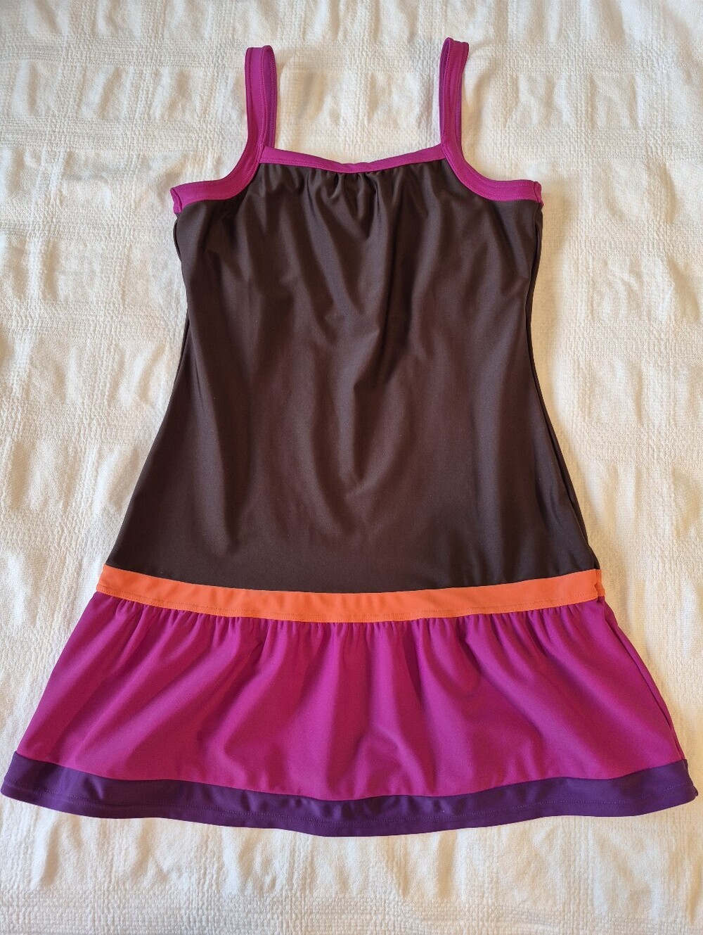 PrAna Synergy women's size Medium swim coverup dress has bralette VGUC